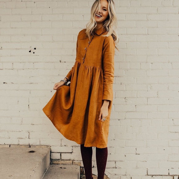 Roolee Dresses & Skirts - Roolee womens long sleeve linen dress S